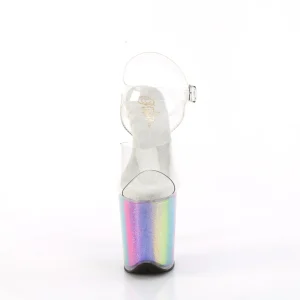 Transparent 20 cm FLAMINGO-808RG-01 hauts talons avec plateforme glitter