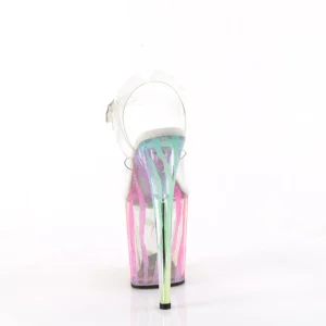 Transparent 20 cm FLAMINGO-808RG-03 hauts talons avec plateforme glitter