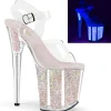 Transparent 20 cm FLAMINGO-808UVG etincelle talons avec plateforme