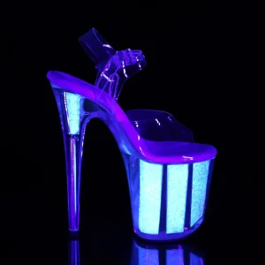 Transparent 20 cm FLAMINGO-808UVG etincelle talons avec plateforme