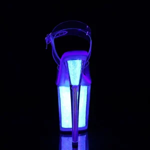 Transparent 20 cm FLAMINGO-808UVG etincelle talons avec plateforme