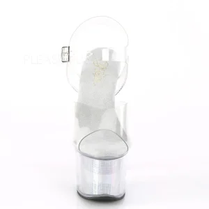Transparent 18 cm FLASH-708CH sandales poledance plateforme lumineuses LED
