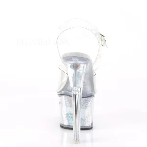 Transparent 18 cm FLASH-708CH sandales poledance plateforme lumineuses LED