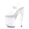 Transparent 20 cm ILLUMINATOR-808 sandales poledance plateforme lumineuses LED