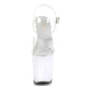 Transparent 20 cm ILLUMINATOR-808 sandales poledance plateforme lumineuses LED