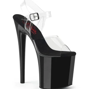 Transparent 20 cm NAUGHTY-808 noirs talons avec plateforme