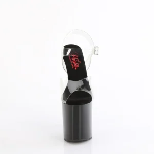 Transparent 20 cm NAUGHTY-808 noirs talons avec plateforme