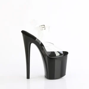 Transparent 20 cm NAUGHTY-808 noirs talons avec plateforme