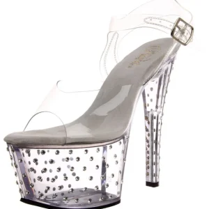 Transparent 18 cm Pleaser STARDUST-708 Talons Aiguilles Plateforme