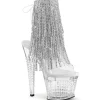 Transparent 18 cm SPECTATOR-1017RSF talons hauts bottines a frangees