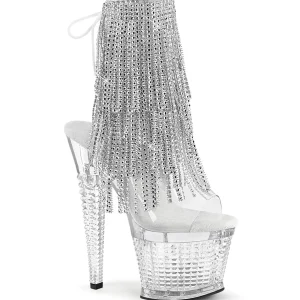 Transparent 18 cm SPECTATOR-1017RSF talons hauts bottines a frangees