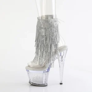 Transparent 18 cm SPECTATOR-1017RSF talons hauts bottines a frangees