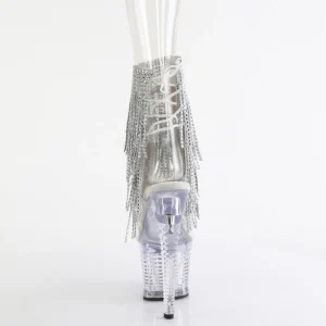 Transparent 18 cm SPECTATOR-1017RSF talons hauts bottines a frangees