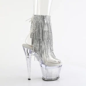 Transparent 18 cm SPECTATOR-1017RSF talons hauts bottines a frangees