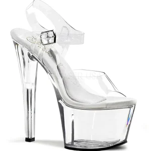 Transparent 18 cm TREASURE-708 sandales plateforme pour stripteaseuse