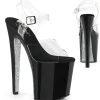 Transparent 20 cm XTREME-808CRS pleaser sandales à semelles strass argent