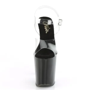 Transparent 20 cm XTREME-808CRS pleaser sandales à semelles strass argent