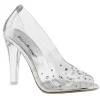Transparent Cristal 10,5 cm CLEARLY-420 Chaussures Escarpins de Soirée