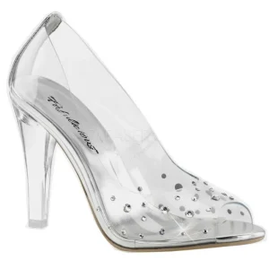 Transparent Cristal 10,5 cm CLEARLY-420 Chaussures Escarpins de Soirée