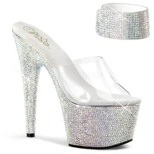 Transparent Strass 18 cm BEJEWELED-712RS Plateforme Sandales Talons Hauts