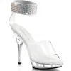 Transparent Strass 13 cm LIP-142 Plateforme Sandales Talons Hauts