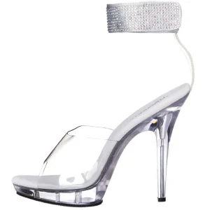 Transparent Strass 13 cm LIP-142 Plateforme Sandales Talons Hauts