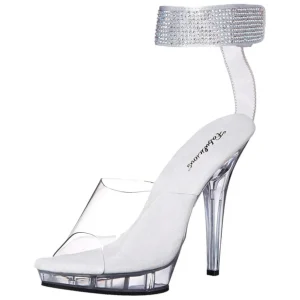 Transparent Strass 13 cm LIP-142 Plateforme Sandales Talons Hauts