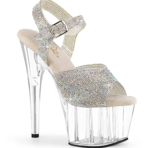 Transparent strass plateforme ADORE-RS sandales 18 cm talons hauts pleaser