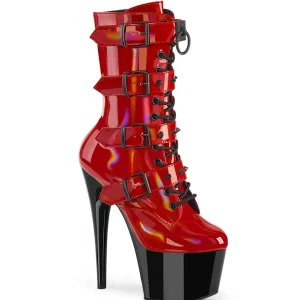 1046TT - 18 cm plateforme bottines talons aiguilles vernis rouges