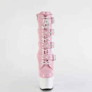 1046TT - 18 cm plateforme bottines talons aiguilles vernis rose