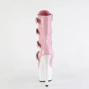 1046TT - 18 cm plateforme bottines talons aiguilles vernis rose