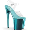 Turquoise 20 cm FLAMINGO-808 Chrome Plateforme Talons Hauts