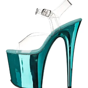 Turquoise 20 cm FLAMINGO-808 Chrome Plateforme Talons Hauts