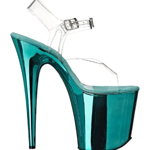 Turquoise 20 cm FLAMINGO-808 Chrome Plateforme Talons Hauts