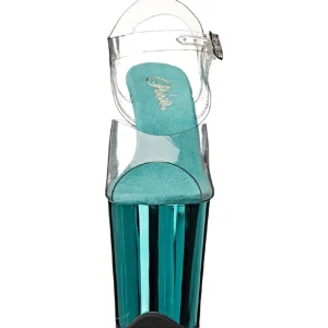Turquoise 20 cm FLAMINGO-808 Chrome Plateforme Talons Hauts