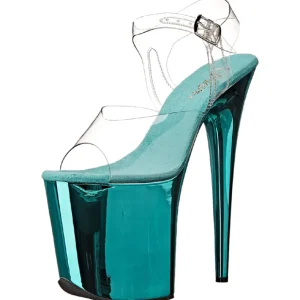 Turquoise 20 cm FLAMINGO-808 Chrome Plateforme Talons Hauts