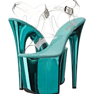 Turquoise 20 cm FLAMINGO-808 Chrome Plateforme Talons Hauts
