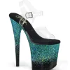 Turquoise 20 cm FLAMINGO etincelle sandales avec plateforme