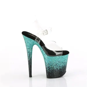 Turquoise 20 cm FLAMINGO etincelle sandales avec plateforme