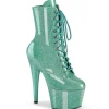 Turquoise glitter 18 cm pleaser bottines talons hauts femme