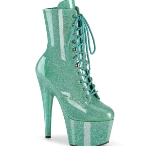 Turquoise glitter 18 cm pleaser bottines talons hauts femme