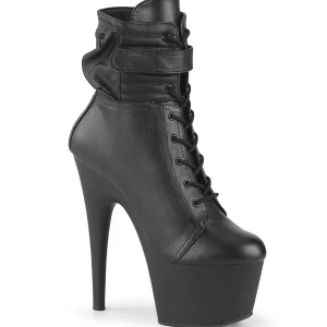 Vegan 18 cm ADORE bottines plateforme à lacets en noir