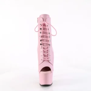 Vegan 18 cm ADORE-1021 bottines plate-forme et bout ouvert rose