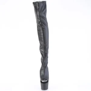 Vegan 18 cm ADORE-3017 talons hauts bottes cuissardes bout ouvert avec lacets