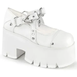 Vegan 9 cm ASHES-33 demoniacult plateforme chaussure alternative blanc