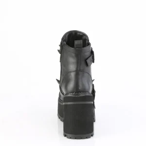 Vegan 12 cm ASSAULT-72 botas de tornozelo à semelles cloutées et plateforme pour femmes en noir