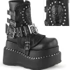Vegan 11,5 cm BEAR-150 emo bottines compensées plateforme à boucles