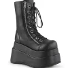Vegan 11,5 cm BEAR-265 emo femmes bottines double plateforme à lacets