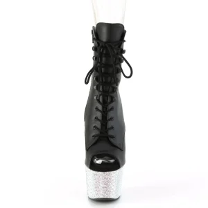 Vegan 18 cm BEJ-1021-7 bottines plate-forme et bout ouvert noir
