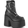 Vegan 13 cm CAMEL-70 emo femmes bottines chunky plateforme à rivets
